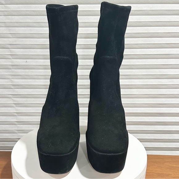 🌹STUART WEITZMAN🌹 Skyhigh Black Platform Booties Size: 8 - Picture 6 of 14